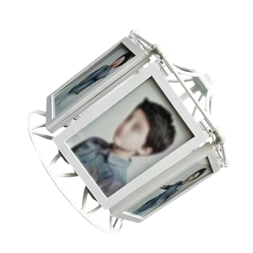 MAGICLULU Cornice Per Foto Rotante Forma Ruota Cornice Girevole Energia Elettrica Rotazione Manuale Gradi Base Robusta Per Esposizione Sicura Regalo Per Amici e Familiari