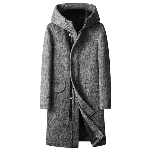 Manteau homme chaud pour affronter le froid urbain en veste zippée à capuche en laine