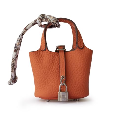 Mini sac en cuir fait main de haute maroquinerie avec écharpe accent