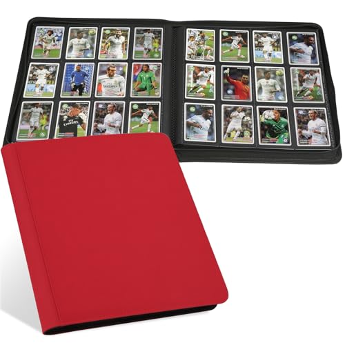 GERMUN Trading Card Binder 12 Pocket, 720 Pockets Card Binders, Card Collection Binder, Card Album Folder for MTG, TCG, Sports Cards, Game Cards (Red)