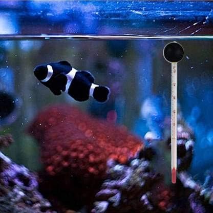 Aquarium Thermometer with Glass Suction Cup Fish Tank Temperature Measuring Device
