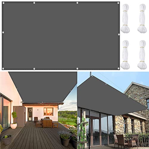 Voile d'ombrage rectangulaire 1.5x3.8m gris foncé imperméable