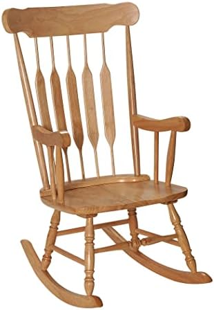 Gift Mark Rocking Chairs - Classic Wooden Rocker - Comfort Fitted Design Perfect for Living Rooms, Bedrooms, Nurserys, and More - Classic Vintage Style Chairs (Natural Wood)