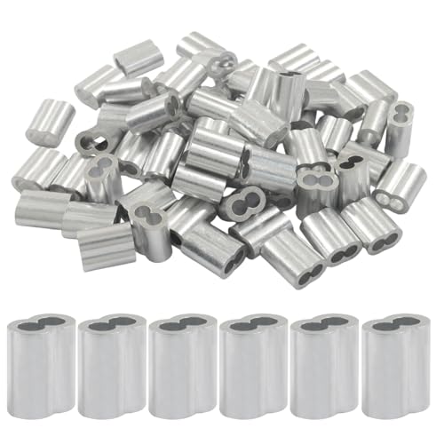 BokWin 100�p�b�N 5/32�C���` (4mm) �A���~�j�E���P�[�u�������X���[�u ���C���[���[�v�ƃP�[�u���p�������[�v�X���[�u �ȒP�Ȏ��t����DIY�v���W�F�N�g�̂��߂̈��S�ȃt�F���[��