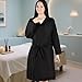 Black Spa And Hairdresser Capes, Salon Hair 4 Pcs Capes, Chunya Spun Comfortable Fabric, Long Sleeve, Clients For, Adjustable Belt, Perfect For Spas And Salons Beauty