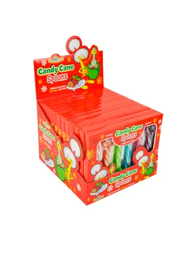 Candy Cane Spoons - Petites cuillères en sucre d'orge - Friandises 6 parfums : fraise, tutti frutti, myrtille, pomme, cerise et orange