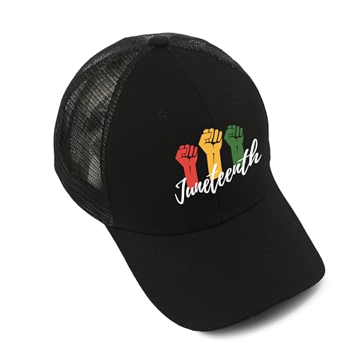 Danumei Juneteenth Decorations Black Trucker Hats for Men Women Freedom