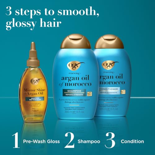 OGX Mirror Shine + Argan Oil Pre-Wash Hair Gloss, 4 fl oz - image 4