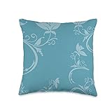 Turquiose Floral Swirl Design Pretty Fancy Elegant Throw Pillow