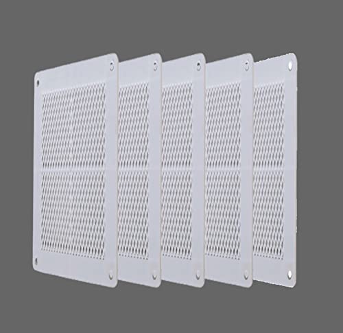 Image of Exhaust Fan /Chimney Vent Pipe /Wall Air Vent Cover And Mosquito Net Dust controller White Square Shape Up To 12 Inch Holes (5 PSC)