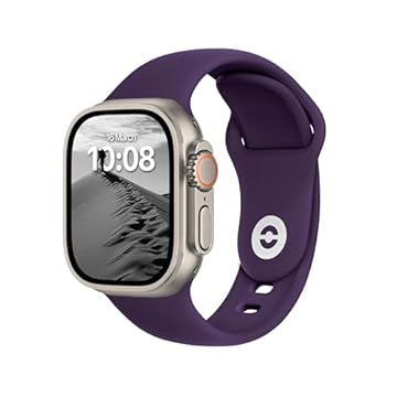 DONEGANI Pulseira esportiva feminina SB Ultra 2 de 49 mm, série 10 de 46 mm, 9, 8, 7, 45 mm e 41 mm, SE 6, 5, 4, 44 mm e 40 mm, 3 2 1 42 mm 38 mm iWatch, pulseira de silicone, roxo imperial