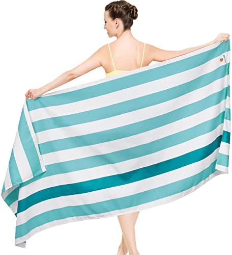 SUN CUBE Microfiber Beach Towel, Quick Dry Sand Free Beach Towel, Lightweight, Compact for Travel Swim Sports Camping, Packable Sand Resistant Towel Adult, Light Blue 60x30 Inches