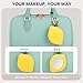 Travel Makeup Bag for Women Fashion Large Capacity Pouch Open Flat Cosmetic Portable Organizer Waterproof Large Opening Storage Toiletry Bags Vertical Free-Standing Brush Holder for Easy Access Blue