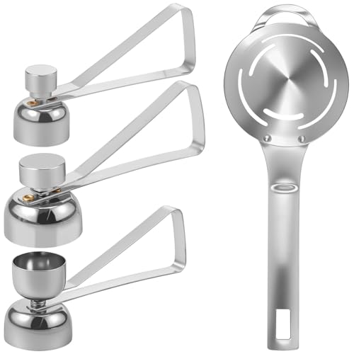 4Pcs Egg Cracker, Stainless Steel Egg Topper Separator, Handheld Eggshell Opener, Portable Boiled Eggs Cutter with, Dishwasher Safe for for Raw Hard Boiled Eggs