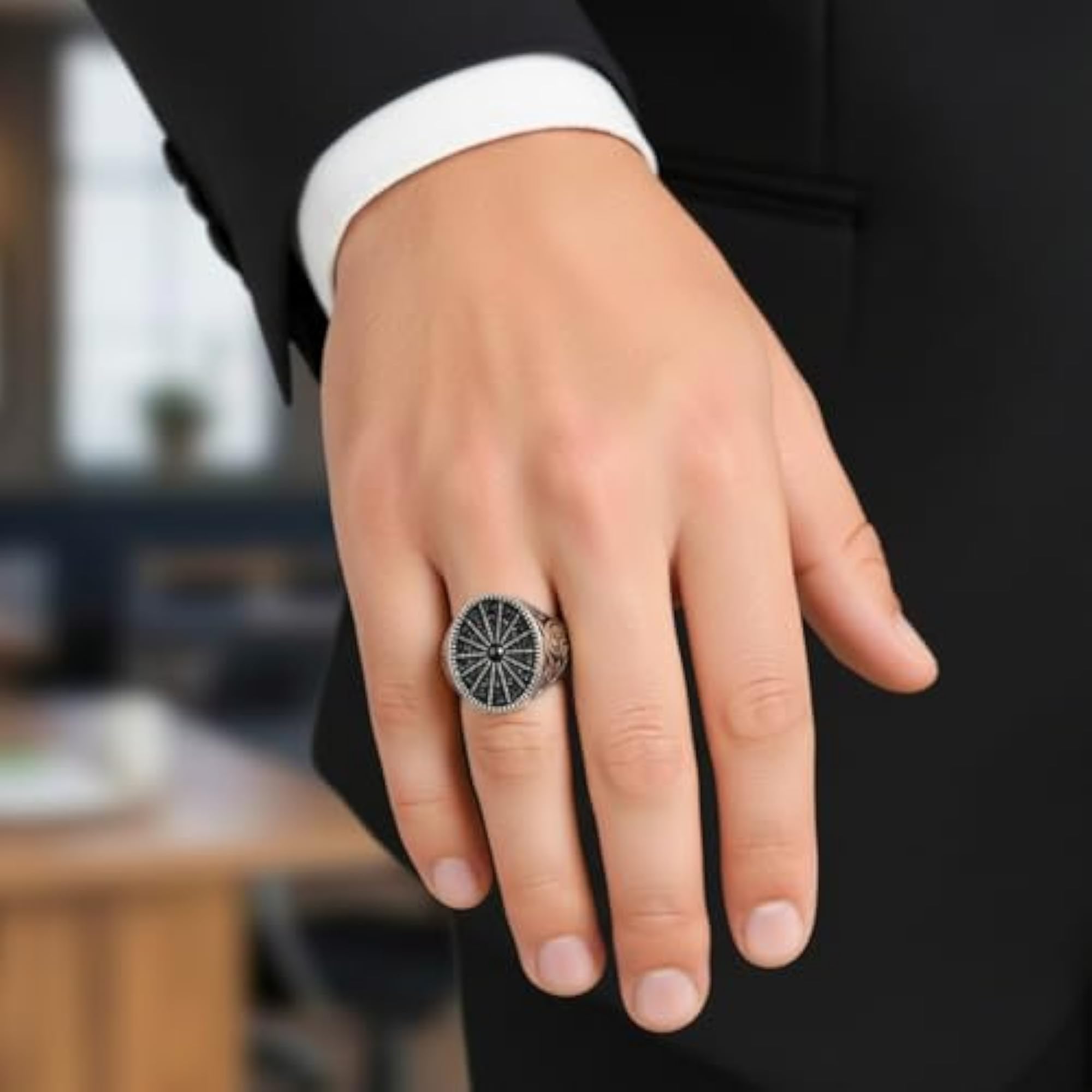 Royal Series Shadow Sun Adjustable Ring, Unisex