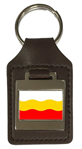 Porte-clés en cuir gravé Decin City souvenir République tchèque original