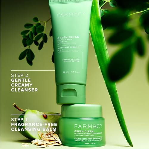 Farmacy Gentle Double Cleanse Skincare Gift Set - Fragrance-Free Gentle Creamy Face Cleanser & Makeup Remover Cleansing Balm - Melts Away Makeup & Helps Promote Healthy Skin (2 Count) - Image 3