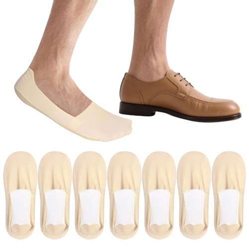 Ishua 7 Pairs Men's Non Slip Low Show Socks - Thin Casual Liner Socks for Loafers & Sneakers