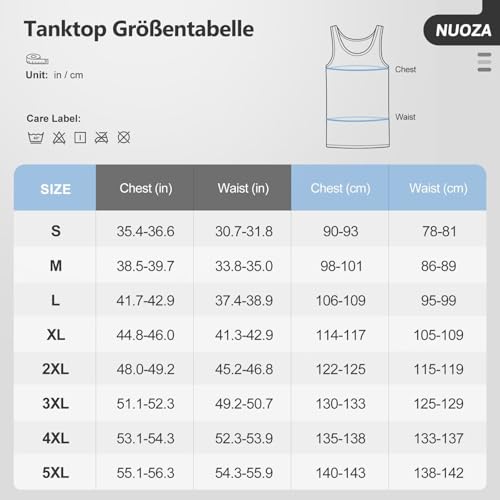 NUOZA Unterhemd Herren 3er Pack 100% Baumwolle Tank Top Ärmellos – Ansicht 5