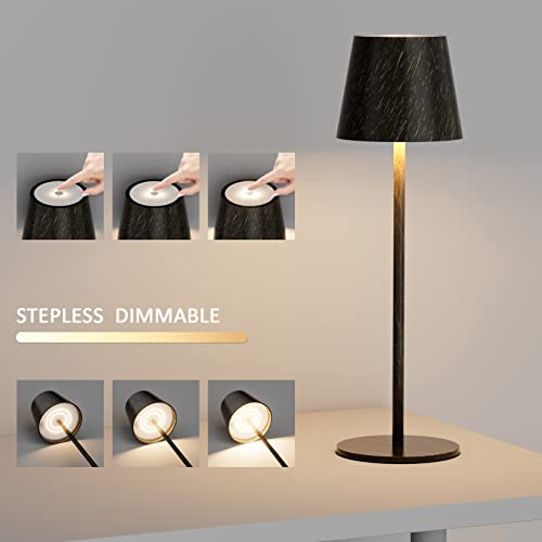 Ralbay 1 Pack Copper Led Cordless Table Lamp, 4800Mah Rechargeable Battery Lamp, Stepless Brightness Gold Dining Table Lamps, Ip54 Waterproof Battery Powered Lamps Outdoor Cordless Table Lamps #TOP3