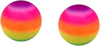INOOMP 2pcs Mini Toy Kids Mini Toys Soccer Beach Ball Rainbow Color Beach Ball Toy Rainbow PVC Ball Funny Inflatable Ball Rainbow Ball Pat The Ball Water Thicken Child Toy Ball