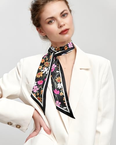 Hair Scarf Satin for women Long Silk Feel Scarf Neck Scarf Tie Bandana Headband Scarf Edge Wrap4