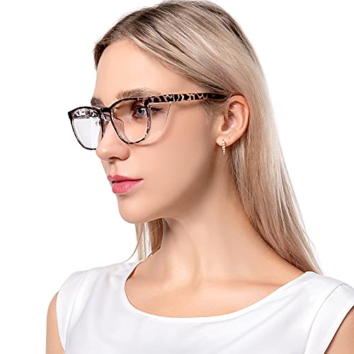 Image of TOREGE Safety Glasses, Safety Goggles Protective Eyewear With Anti-Fog And Anti-Blue Light Lenses For Nurse Women (Leopard & Yellow)