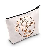 POFULL TULUM Mexico Gift Meet Me In TULUM Travel Cosmetic Pouch Tulum Wedding Welcome Gift (Tulum bag)