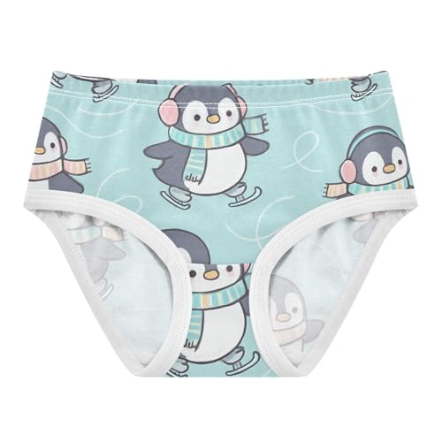 Penguins Girls' Panties Toddler Cotton Underwear for Kid in Sizes 2T,3T, 4T, 5T, 6Y and 8Y