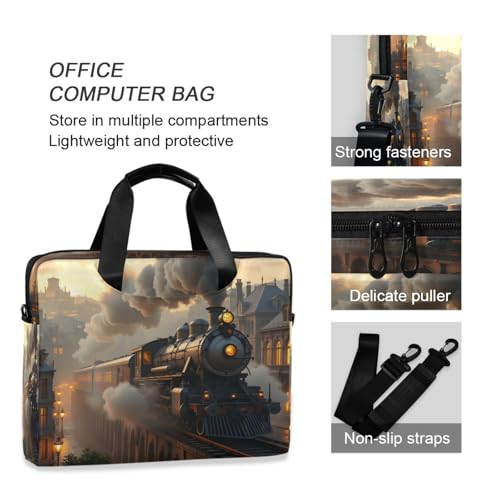 Maletín para laptop con diseño de tren y paisaje miniatura 5