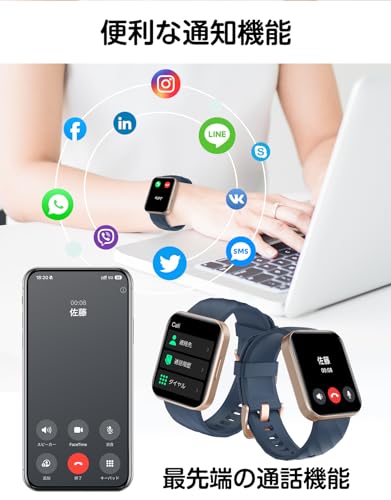 Image of Smart Watch for Women Men, Answer /Make Calls, for iPhone /Android Blue