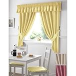Maple Textiles Alan Symonds Curtains Gingham Kitchen Curtains Yellow 46 x 48