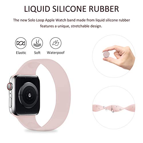 Solo Loop Strap Compatible With Apple Watch Band 38Mm 40Mm 41Mm, Sport Elastics Silicone Apple Watch Bands Women Men, Replacement Wristband For Iwatch Series 8 7 6 5 4 3 2 1 Se(Sand Pink 38M) #TOP1