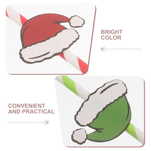 PRETYZOOM 40 pitillos de papel para Navidad miniatura 5