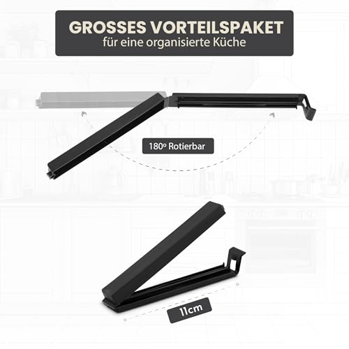 Vaily Tütenclips Verschlussclips Schwarz - 20 Klammern für Tüten, Beutel und Gefrierbeutel - 11 cm