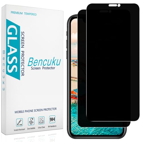 Bencuku (2 Pack) Privacy Screen Protector for Apple iPhone 11 iPhone XR 6.1 Inch Anti Spy Tempered Glass Anti Scratch Bubble Free
