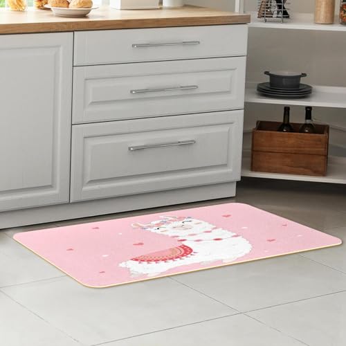 Tapete de cocina de 2 piezas contra suelos mojados VAPOKF alfombra rosa antideslizante 7