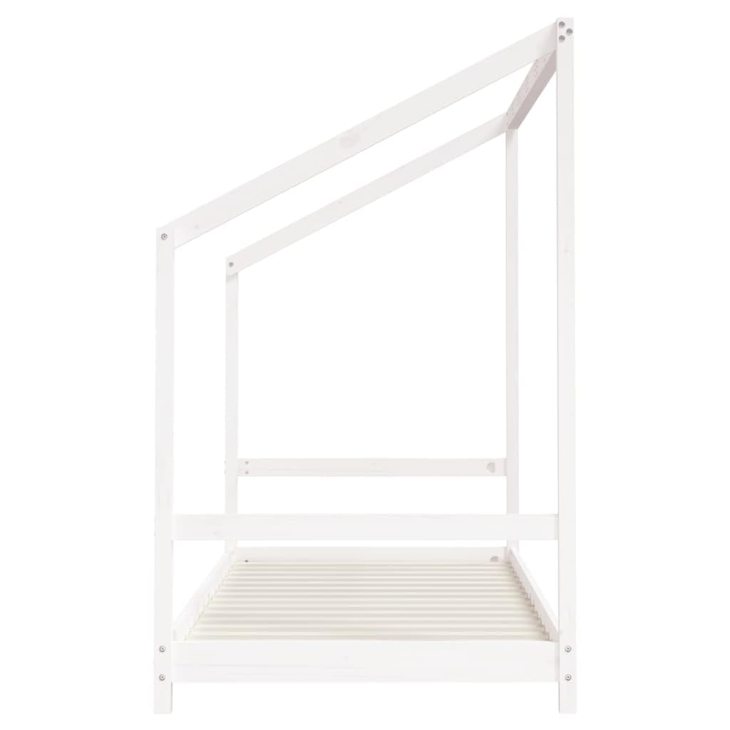 Łóżeczko dziecięce, białe, 90 x 200 cm, lite drewno sosnowe, łóżeczko dziecięce, łóżeczko z kratką, wózek turystyczny, do pokoju dziecięcego, komfort spania