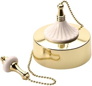 Deluxe 6Amp 2 Way Ceiling Switch Brass and White Feature FPK1-WH-39