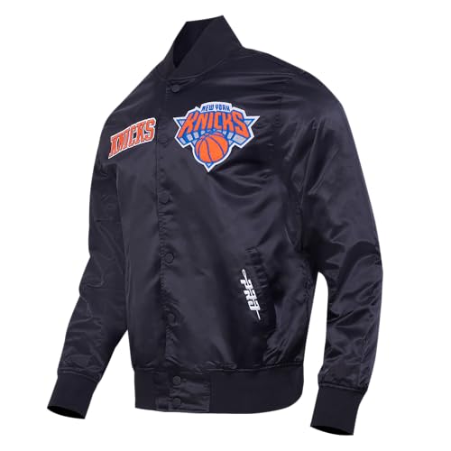 Pro Standard Mens NBA New York Knicks Souvenir Satin Jacket Black M - Image 3