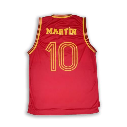 Fernando Martin España 10 - Camiseta de baloncesto retro, color rojo, rosso, S