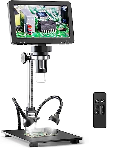 Image of Tobo 7'' Mini HDMI Digital Microscope,1200X Coin Microscope with IPS Screen, 16MP Soldering Microscope with Lights, 8.5'' Long Stand, View Entire Coin, Compatible with PC /TVTD-1016IM.