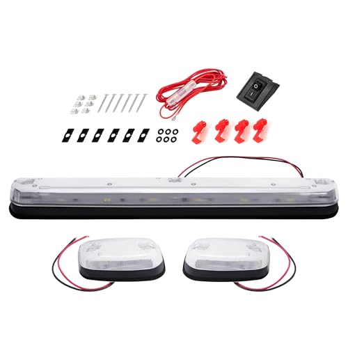 KUAFU LED Roof Marker Lights Compatible with 2007-2021 Chevy Silverado & GMC Sierra 2500HD 3500HD Cab Running Light - Clear Lens