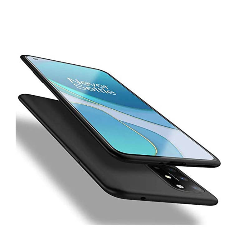 Image of Mobile Back Cover Case for OnePlus 8T (Silicone Case|CameraProtection|Black SC1510)