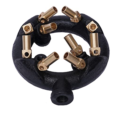 TFCFL 10/20/23/32 Tips Natural Gas Jet Burner, Round Shape Nozzle Jet Cast Iron Body with Brass Tips for Chinese Wok Range Grilling Stir Fry – Bild 5