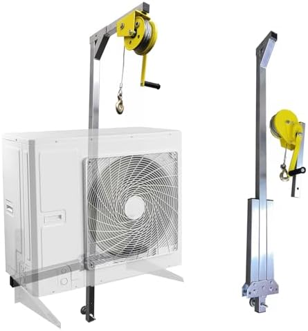 100KG Manual Lift Crane for Air Conditioner Installation & Maintenance, Heavy-Duty Tool for HVAC Professionals, High Load Capacity, Perfect for Outdoor Unit Placement & Service