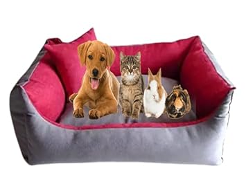 Slatters Be Royal Store Reversible Dual Ultra Soft Velvet Pink Cream Color Luxury Sofa Bed PET Bed | Dog Bed | CAT Bed | Puppies Puppy Bed | Rabbit Bed