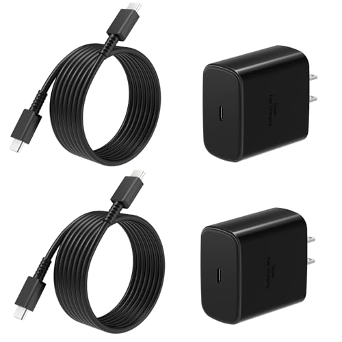 45W Super Fast Charger USB C, 2Pack PPS Type C Charging Block with 6FT USB-C Cable for Samsung Galaxy S25 +/Ultra /S24 S23 S22 +/Ultra/ S21 S20/Tab S9, iPhone 17/16/15 and More