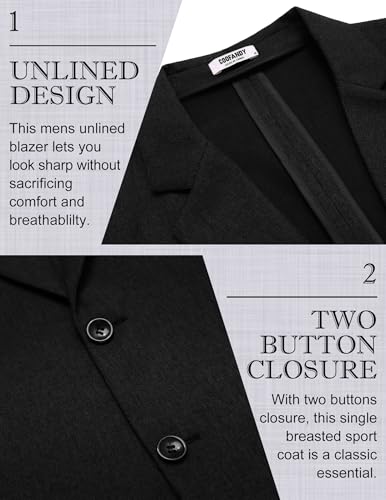 COOFANDY Men's Casual Blazer Lightweight Unlined Sport Coat Regular Fit Two Button Suit Jacket 6
