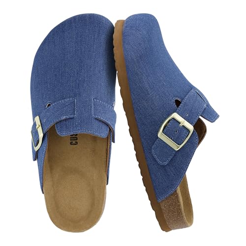 Image of CUSHIONAIRE Hana Womens Clogs | Comfortable Vegan Suede Clogs for Women | Slip On Potato Shoes with Cork Footbed & Arch Support | Memory Foam, Wide Widths Available